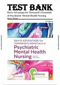 Test Bank For Davis Advantage for Townsend’s Essentials of Psychiatric Mental Health Nursing 9th Edition Karyn Morgan ( Complete 32 Chapters)