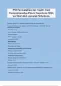 PSI Perinatal Mental Health Cert Comprehensive Exam Questions With Verified And Updated Solutions.