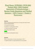 Final Exam: NUR2063 / NUR 2063 (Latest 2024 / 2025 Updates STUDY BUNDLE WITH COMPLETE SOLUTIONS) Essentials of Pathophysiology | Questions and Verified Answers | 100% Correct | Grade A - Rasmussen