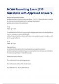 NCAA Recruiting Exam |130 Questions with Approved Answers |Latest 2024/2025