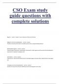 CSO Exam study guide questions with complete solutions.