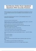 Quickbooks Online Exam (Updated) Questions With Accurate Answers.