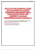 N212 ATI RN NURSING CARE OF CHILDREN (2 LATEST VERSIONS 2024-2025) REAL EXAM QUESTIONS AND CORRECT detailed ANSWERS|already graded a+