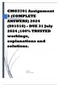 CMG3701 Assignment 3 (COMPLETE ANSWERS) 2024 (891516) - DUE 31 July 2024 ;100% TRUSTED workings, explanations and solutions. 