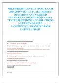 MILLWRIGHT LEVEL 2 FINAL EXAM  2024-2025 WITH ACTUAL CORRECT  QUESTIONS AND VERIFIED  DETAILED ANSWERS |FREQUENTLY  TESTED QUESTIONS AND SOLUTIONS  |ALREADY GRADED  A+|NEWEST|GUARANTEED PASS  |LATEST UPDATE