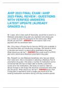 AHIP 2023 FINAL EXAM //AHIP  2023 FINAL REVIEW | QUESTIONS  WITH VERIFIED ANSWERS  LATEST UPDATE (ALREADY  GRADED A+)