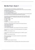 Mo Bio Final - Exam  with 100% correct solutions 2024