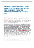 AHIP 2024 FINAL//AHIP 2024 FINAL  EXAM TEST UPDATED QUESTIONS  AND ANSWERS (VERIFIED  ANSWERS)LATEST UPDATE 2023- 2024