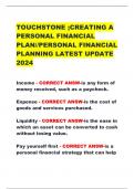 TOUCHSTONE ;CREATING A  PERSONAL FINANCIAL  PLAN//PERSONAL FINANCIAL  PLANNING LATEST UPDATE  2024