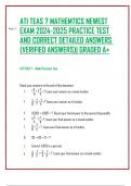 ATI TEAS 7 MATHEMTICS NEWEST EXAM 2024-2025 PRACTICE TEST AND CORRECT DETAILED ANSWERS (VERIFIED ANSWERS)| GRADED A+