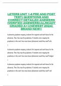 LETERS UNIT 1-4 PRE AND POST TEST| QUESTIONS AND CORRECT DETAILED ANSWERS (VERIFIED ANSWERS)|ALREADY GRADED A+||NEWEST 2024| BRAND NEW!!