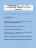 VMEDG 1593: Biosecurity Exam Questions With Verified And Updated Solutions