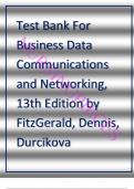 TEST BANK For Business Data Communications and Networking, 14th Edition by FitzGerald, Dennis, Durcikova (Complete 12 Chapters)2024 Fully covered