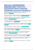 NSG 6020- ORTHOPEDICS RESPIRATORY COMPLETE QUESTIONS WITH VERIFIED ANSWERS ALREADY GRADED A+ 