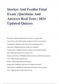 Stocker And Feedlot Final Exam | Questions And Answers Real Tests | 2024 Updated Quizzes