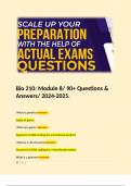 Bio 210: Module 8/ 90+ Questions & Answers/ 2024-2025.  