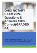 OHIO NOTARY EXAM 2024 Questions & Answers 100% Correct(GRADED A+)