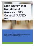 Ohio Notary Test Questions & Answers 100% Correct!!(RATED A+)