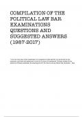 COMPILATION OF THE  POLITICAL LAW BAR  EXAMINATIONS  QUESTIONS AND  SUGGESTED ANSWERS  (1987-2017)