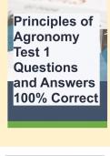 Principles of Agronomy Test 1 Questions and Answers 100% Correct