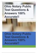 Ohio Notary Public Test Questions & Answers 100% Accurate!!