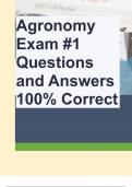 Agronomy Exam #1 Questions and Answers 100% Correct