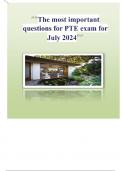 The most important questions for PTE exam for July 2024