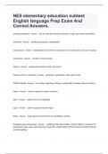 NES elementary education subtest  English language Prep Exam And Correct Answers.