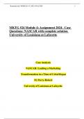 MKTG 524 Module 4: Assignment 2024– Case Questions: NASCAR with complete solution University of Louisiana at Lafayette