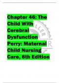 Chapter 46: The  Child With  Cerebral  Dysfunction  Perry: Maternal  Child Nursing  Care, 6th Edition