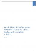 Week 3 Quiz: Intro Computer Forensics (31201.B1) Latest Update with complete solution