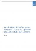 Week 6 Quiz: Intro Computer Forensics (31201.B1) Updated 2024/2025 Fully Solved 100%