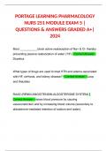 PORTAGE LEARNING PHARMACOLOGY NURS 251 MODULE EXAM 5 | QUESTIONS & ANSWERS GRADED A+| 2024