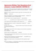 Agronomy Written Test Questions And answers | Latest 2024/25 | RATED A+