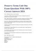 Proserve Terms Unit One Exam Questions With 100% Correct Answers 2024