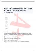 HESI-RN Fundamentals 2024 WITH CORRECT AND VERRIFIED ANSWERS