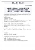 CELL BIOLOGY FINAL EXAM REVIEW QUESTIONS WITH CORRECT DETAILED ANSWERS