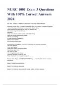 NURC 1001 Exam 3 Questions With 100% Correct Answers 2024