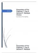 Essentials of Fire Fighting 7, Chp 8, Section F: Multiple Choice fully solved graded A+