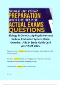 Biology & Genetics Ap Psych (Nervous System, Endocrine System, Brain, Genetics: Unit 2/ Study Guide Qs & Ans/ 2024-2025. 