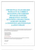 CBP 520 FINAL EXAM 2024-2025 WITH ACTUAL CORRECT  QUESTIONS AND VERIFIED  DETAILED ANSWERS  |FREQUENTLY TESTED  QUESTIONS AND SOLUTIONS  |ALREADY GRADED  A+|NEWEST|GUARANTEED PASS  |LATEST UPDATE