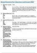 Clinical Chemistry Part 1 Questions and Answers 2024.