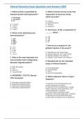 Clinical Chemistry Exam Questions and Answers 2024.