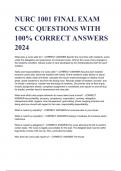 NURC 1001 FINAL EXAM CSCC QUESTIONS WITH 100% CORRECT ANSWERS 2024