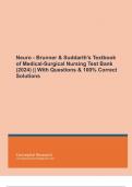 Neuro - Brunner & Suddarth's Textbook of Medical-Surgical Nursing Test Bank (2024) || With Questions & 100% Correct Solutions