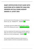 RAMP CERTIFICATION STUDY GUIDE WITH QUESTIONS WITH CORRECTRY ANALYZED ANSWERS (ACTUAL EXAM) ALREADY GRADED A+ LATEST 2024       