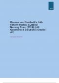 Brunner and Suddarth's 14th edition Medical-Surgical Nursing Exam (2024) || All Questions & Solutions (Graded A+)