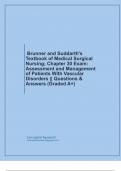 Brunner and Suddarth's Textbook of Medical Surgical Nursing; Chapter 30 Exam: Assessment and Management of Patients With Vascular Disorders || Questions & Answers (Graded A+)