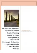 Brunner and Suddarth's Textbook of Medical Surgical Nursing; Chapter 66 Exam: Management of Patients with Neurologic Dysfunction || With Questions & 100% Accurate Answers