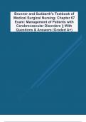 Brunner and Suddarth's Textbook of Medical Surgical Nursing; Chapter 67 Exam: Management of Patients with Cerebrovascular Disorders || With Questions & Answers (Graded A+)